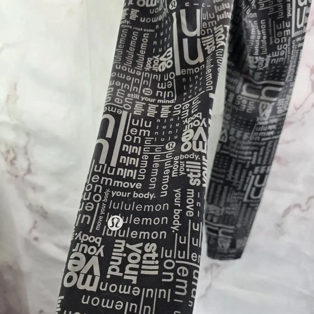 Lululemon Leggings Womens 2 Wunder Train Contour Fit High Rise Multi Spellout